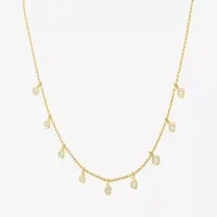 Diamond Addiction Bezel Drop (G-H / Si2-I1) Womens 1/4 CT. T.W. Lab Grown White 10K Gold Pendant Necklace