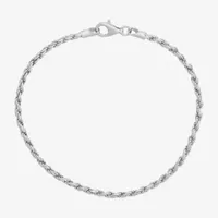 Made In Italy Sterling Silver Solid Rope Chain Bracelet