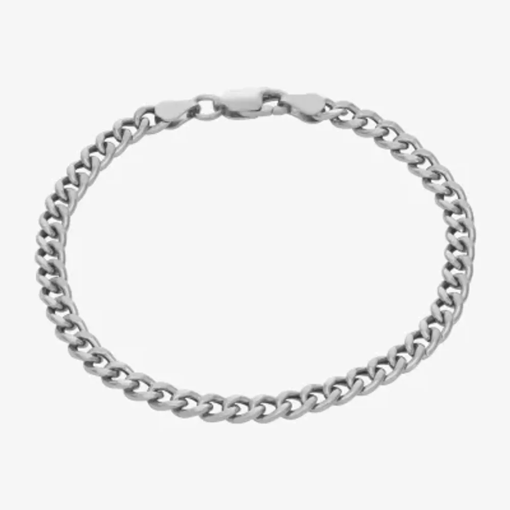 Made In Italy Sterling Silver 7.25 Inch Hollow Curb Chain Bracelet