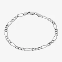 Made In Italy Sterling Silver Inch Hollow Figaro Chain Bracelet