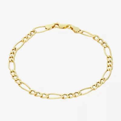 Made In Italy 14K Gold Over Silver Inch Hollow Figaro Chain Bracelet