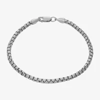 Made In Italy Sterling Silver 8 Inch Hollow Box Chain Bracelet