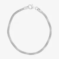 Made In Italy Sterling Silver 7.25 Inch Solid Popcorn Chain Bracelet