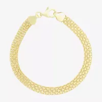 Made In Italy 14K Gold Over Silver 7.25 Inch Solid Link Chain Bracelet