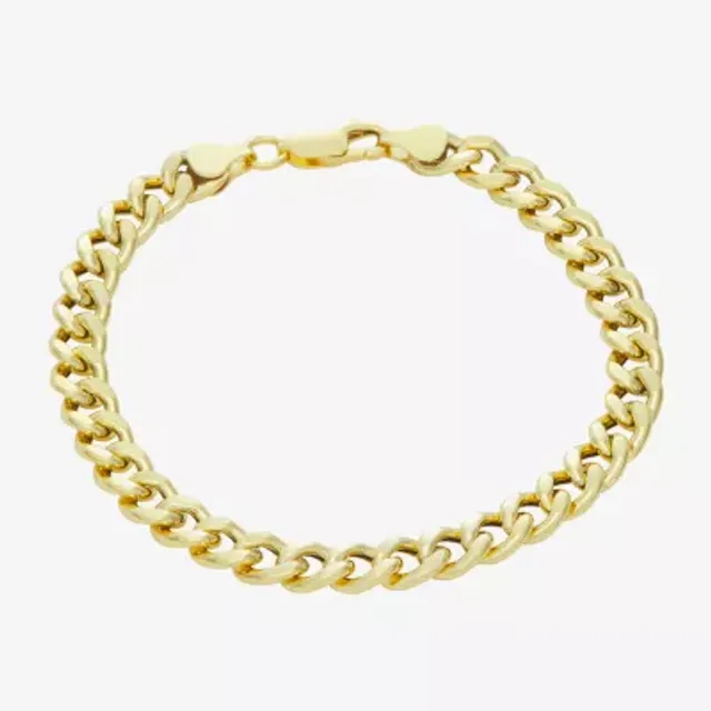 14K Gold 7 Inch Solid Curb Chain Bracelet - JCPenney