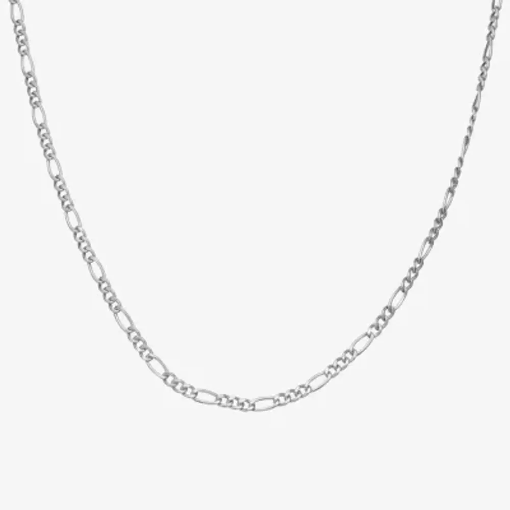 Sterling Silver 18 - 24 Inch Hollow Figaro Chain Necklace