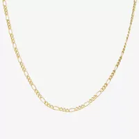 Made Italy 14K Gold Over Silver 18 Inch Hollow Figaro Chain Necklace