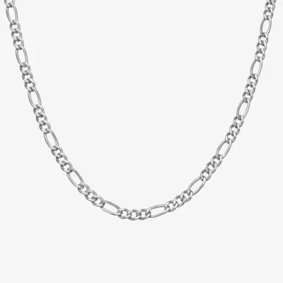 Made Italy Sterling Silver 18 Inch Hollow Figaro Chain Necklace