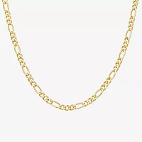 Made Italy 14K Gold Over Silver 18 Inch Hollow Figaro Chain Necklace