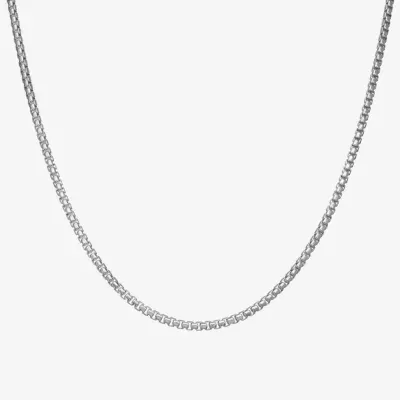 Made In Italy Sterling Silver 18 Inch Solid Box Chain Necklace