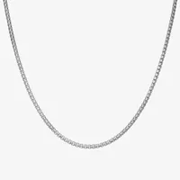 Made In Italy Sterling Silver 18 Inch Solid Box Chain Necklace