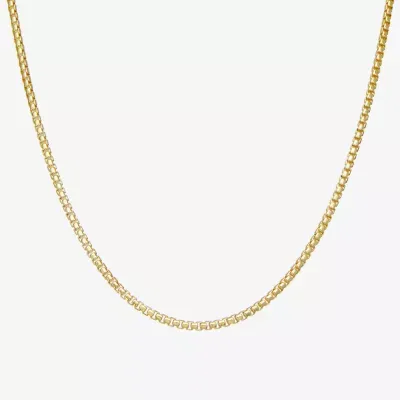 Made In Italy 14K Gold Over Silver 18 Inch Solid Box Chain Necklace