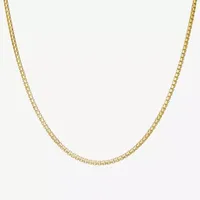 Made In Italy 14K Gold Over Silver 18 Inch Solid Box Chain Necklace