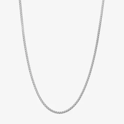 Made Italy Sterling Silver 18 Inch Solid Box Chain Necklace