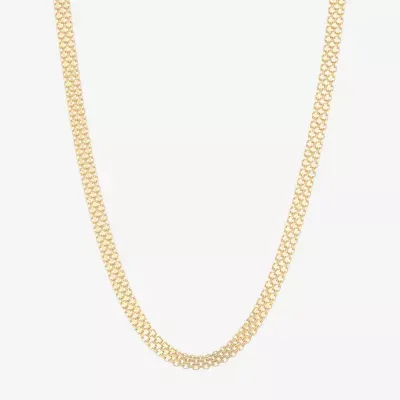 Made Italy 14K Gold Over Silver 18 Inch Solid Link Chain Necklace