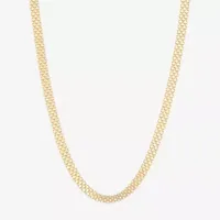 Made Italy 14K Gold Over Silver 18 Inch Solid Link Chain Necklace