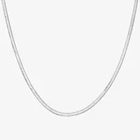 Made Italy Sterling Silver 18 Inch Solid Herringbone Chain Necklace