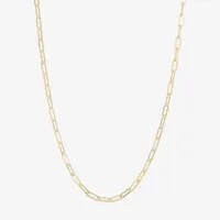 Made Italy Womens 18 Inch Gold Over Silver Link Necklace Paperclip