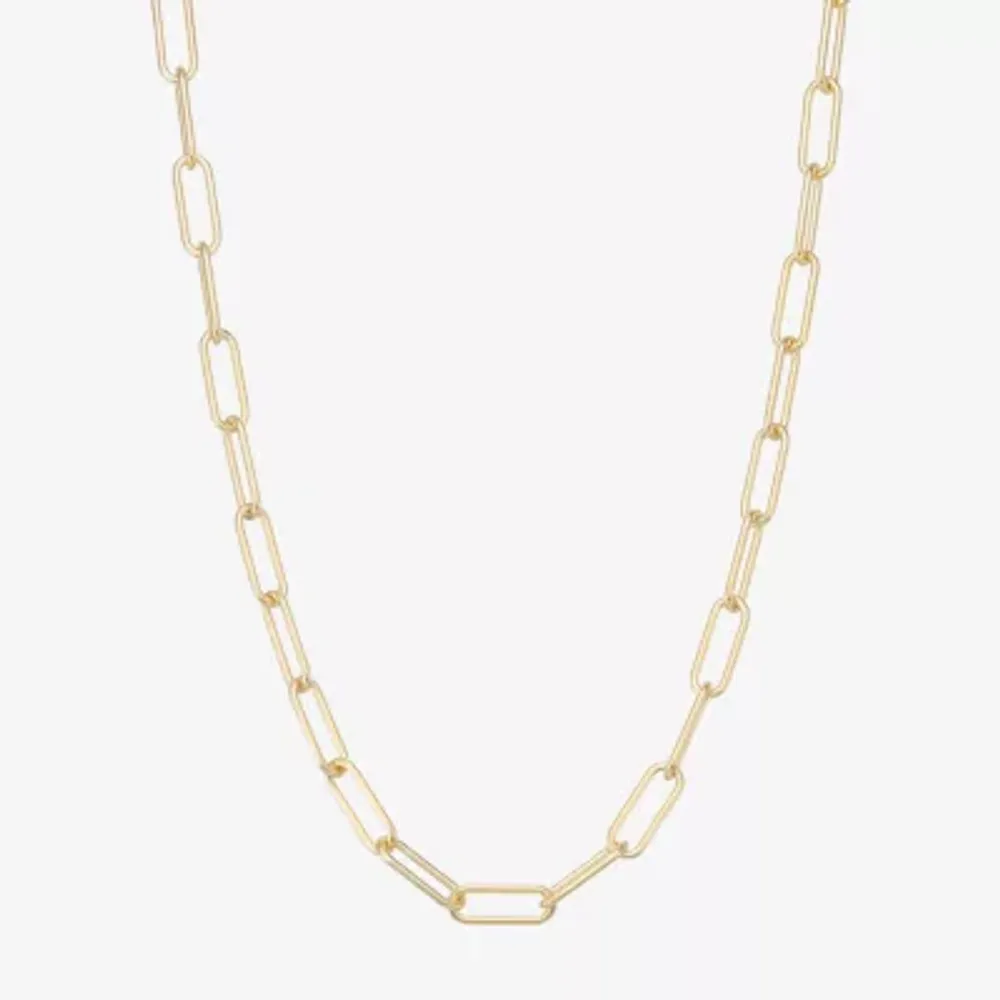 Made In Italy Womens 14K Gold Over Silver 18 Inch Link Necklace