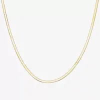 Made Italy 14K Gold Over Silver 18 Inch Solid Herringbone Chain Necklace