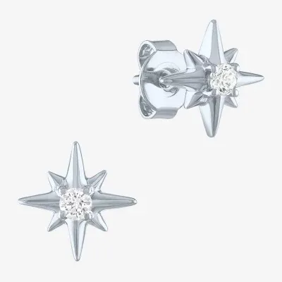 Diamond Addiction North Star (G-H / Si2-I1) 1/10 CT. T.W. Lab Grown White 10K Gold Over Silver 10mm Stud Earrings