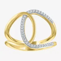 Diamond Addiction Double C Link Womens 1/10 CT. T.W. Genuine White Cocktail Ring