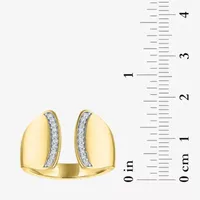 Diamond Addiction Bold Open Edge 1/10 CT. T.W. Natural White 14K Gold Over Silver Band