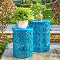 Glitzhome Set Of 2 Metal Planter Stands