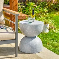 Glitzhome 17.75in Mgo Terrazzo Planter Stands