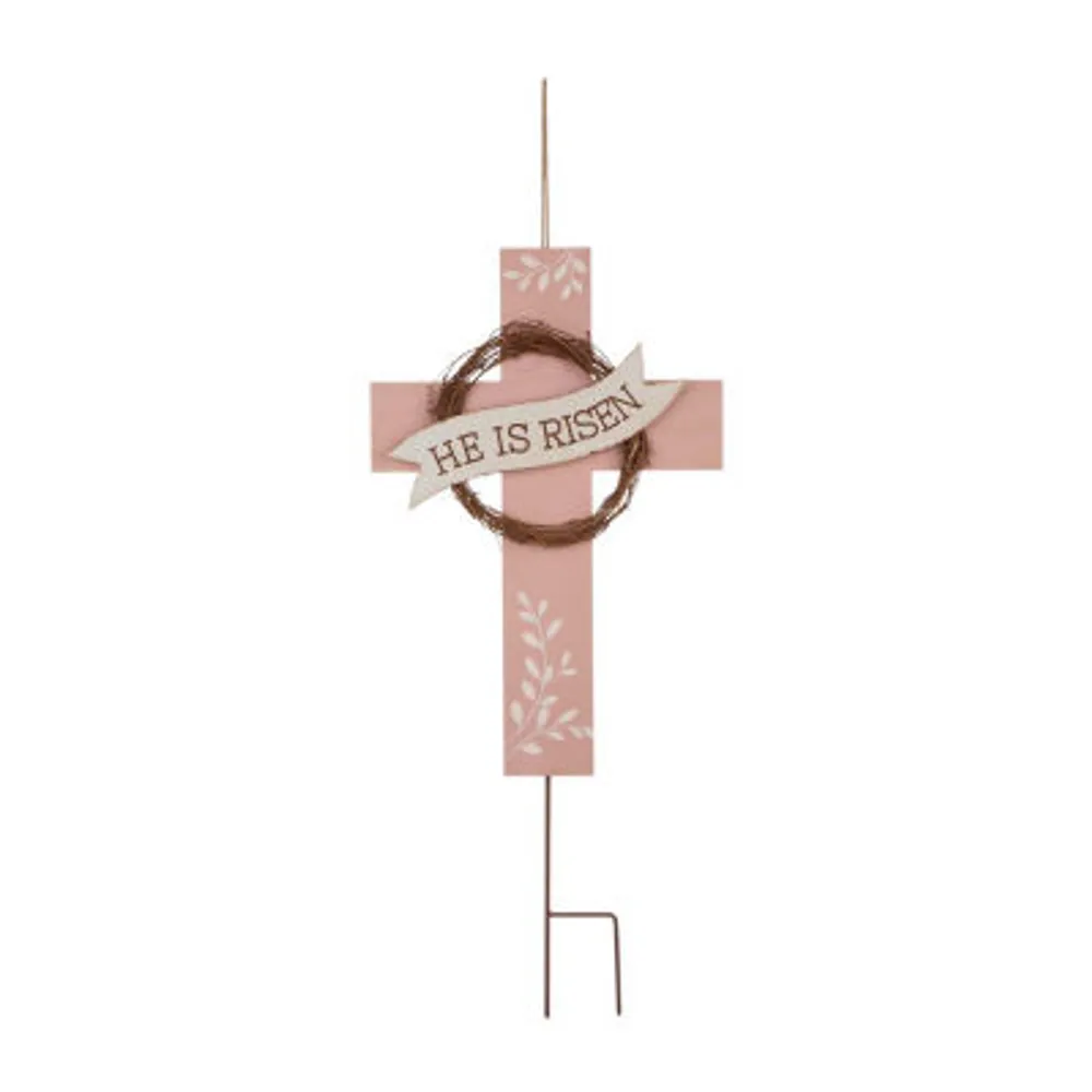 Glitzhome 32h Wooden/Metal Yard Stake Easter Yard Art