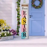 Glitzhome "42""H Wooden Happy Easter Porch Sign" Easter Porch Sign