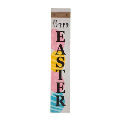 Glitzhome """42""""H Wooden Happy Easter Porch Sign""" Easter Porch Sign