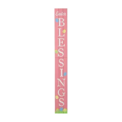 Glitzhome "60""H Easter Wooden Blessings Porch Sign" Easter Porch Sign
