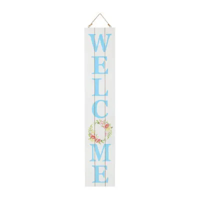 Glitzhome "42""H Happy Welcome Porch Sign" Easter Yard Art