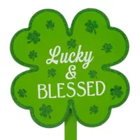 Glitzhome 15" St. Patrick's Wooden Yard Stake Set