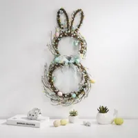 Glitzhome Nordic Frost 24.5" Easter Bunny Shaped Wreath