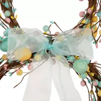 Glitzhome Nordic Frost 24.5" Easter Bunny Shaped Wreath