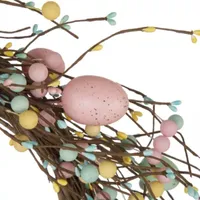 Glitzhome 22" Easter Eggs Wreath