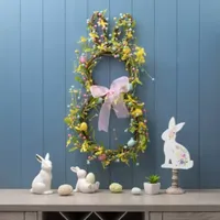 Glitzhome 24.5" Easter Bunny Shaped Wreath