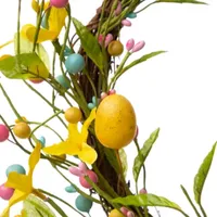 Glitzhome 24.5" Easter Bunny Shaped Wreath