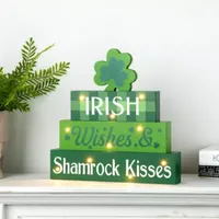 Glitzhome 11.5" St. Patrick's Lighted Tabletop Decor