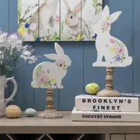 Glitzhome Wooden Bunny 2-pc. Easter Tabletop Decor