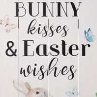 Glitzhome 18" Easter Wooden Bunny Wall Sign