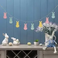 Glitzhome 6' Easter Metal Bunny Garland