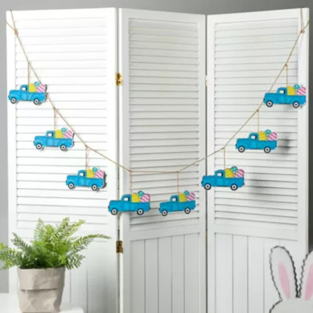 Glitzhome 6' Easter Metal Truck Garland