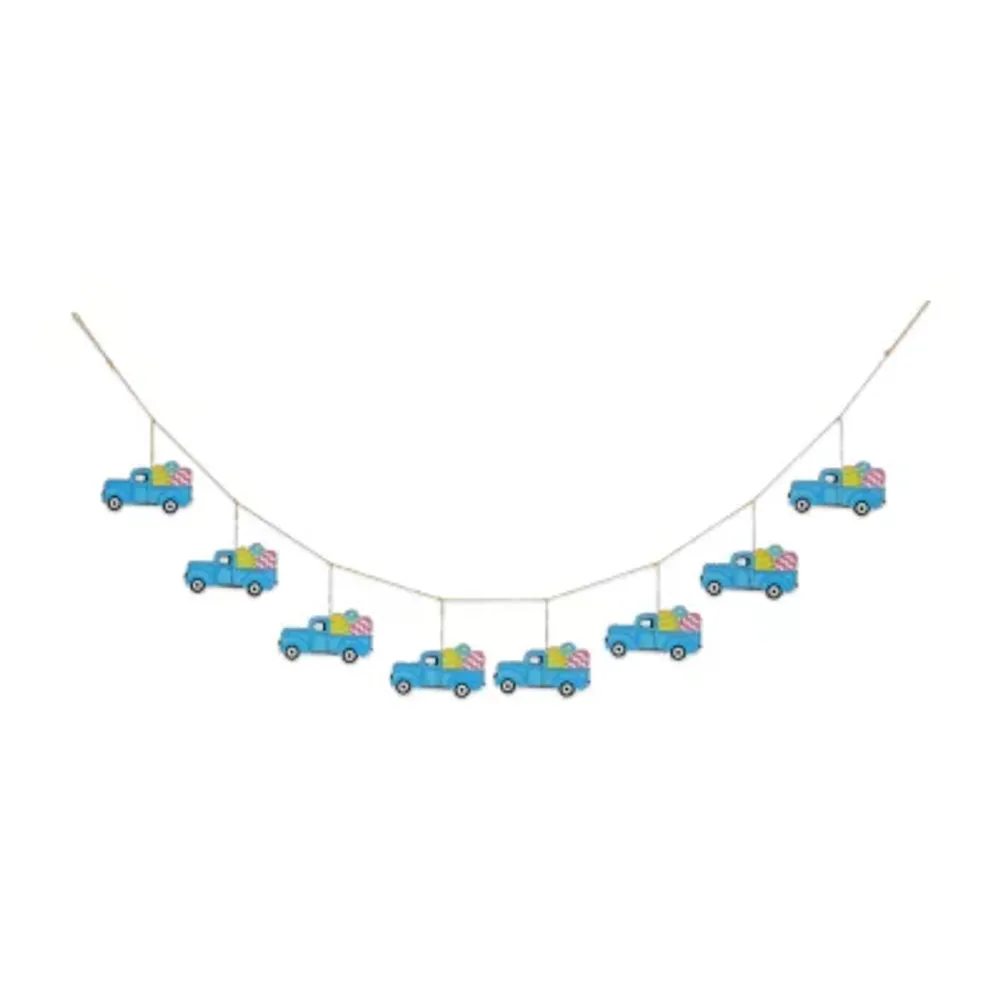 Glitzhome 6' Easter Metal Truck Garland