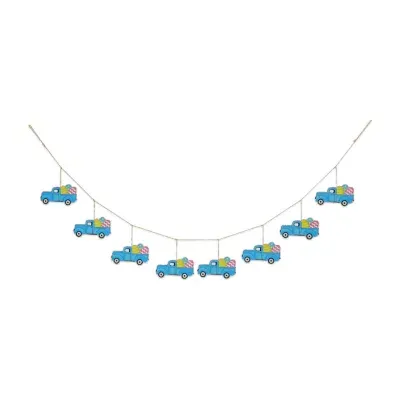 Glitzhome 6' Easter Metal Truck Garland