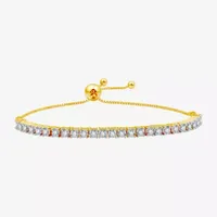 1/2 CT. T.W. Natural White Diamond Sterling Silver or 14K Gold Over Bolo Bracelet