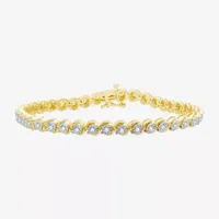 1 CT. T.W. Genuine White Diamond 7.5 Inch Tennis Bracelet Sterling Silver or 14K Gold Over