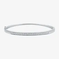 1/10 CT. T.W. Natural White Diamond Sterling Silver Bangle Bracelet